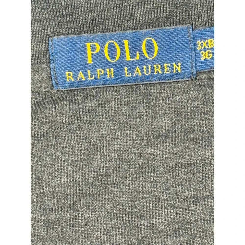 Polo Ralph Lauren Mens 3XB Big & Tall Charcoal Gray Heather Cotton Polo Shirt